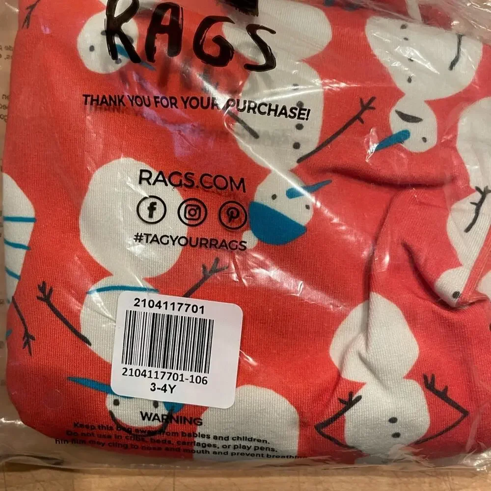 Rags to Raches NWT snowman Christmas holiday 2021 winter collection toddlers